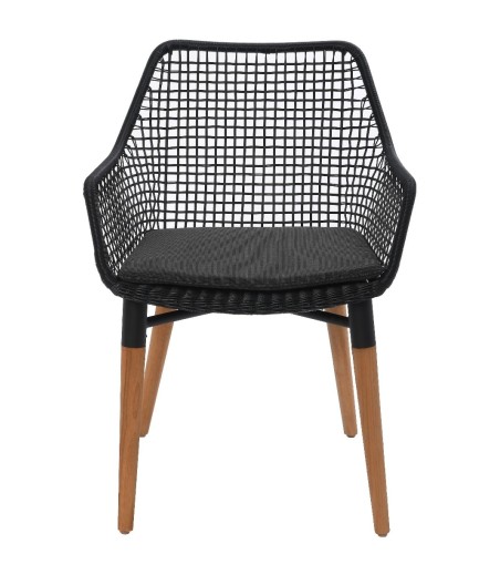 FOTEL OGRODOWY TORO CZARNY 60X62X81CM MILOO HOME 