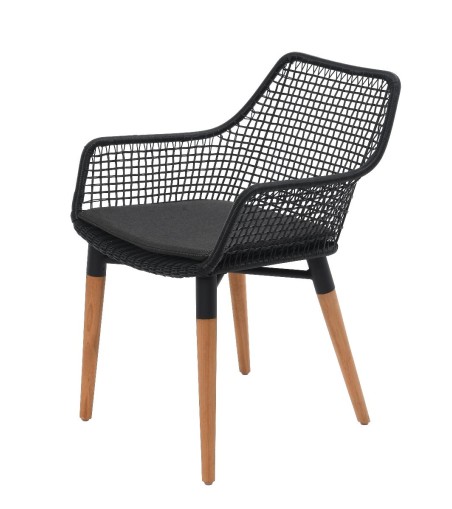 FOTEL OGRODOWY TORO CZARNY 60X62X81CM MILOO HOME 