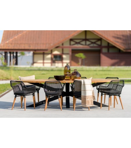 FOTEL OGRODOWY TORO CZARNY 60X62X81CM MILOO HOME 