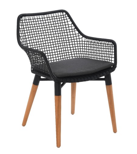 FOTEL OGRODOWY TORO CZARNY 60X62X81CM MILOO HOME 