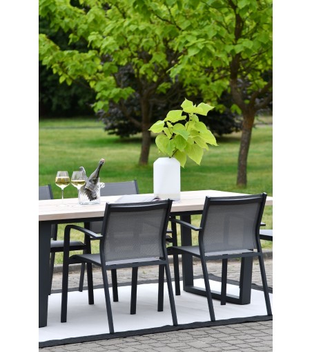 KRZESŁO OGRODOWE FARO SZARE 57X63X83CM MILOO HOME 