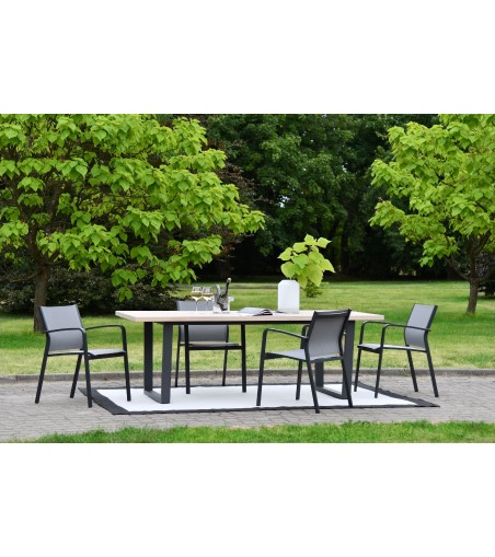 KRZESŁO OGRODOWE FARO SZARE 57X63X83CM MILOO HOME 