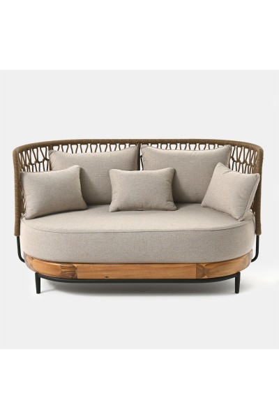 SOFA OGRODOWA MOON 156X82X87 CM DREWNO AKACJOWE, TKANINA OLEFIN MILOO HOME 