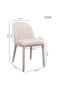 Krzesło tapicerowane TUYA beżowe, zestaw 2 szt.