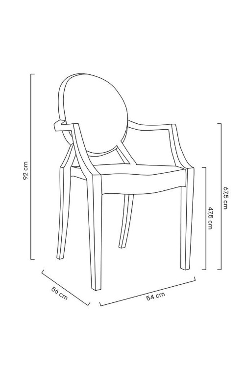 Krzesło LOUIS transparentne poliwęglan King Home