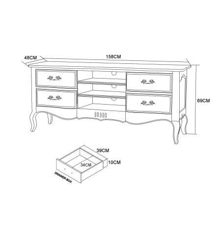 Venezia Bianco VEB834K Komoda RTV