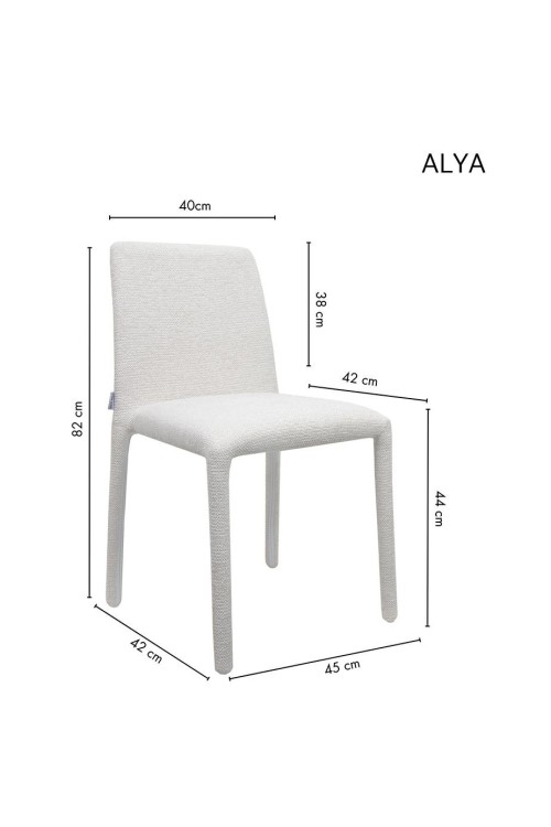 Krzesło tapicerowane ALYA beżowe, zestaw 2 szt. | King Home