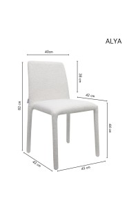 Zestaw 6 krzeseł ALYA beżowy