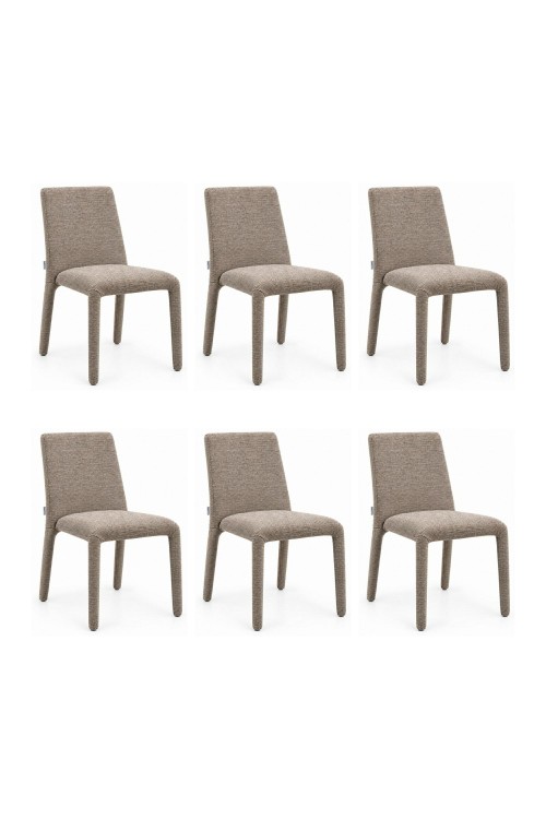 Krzesło ALYA brązowe taupe, zestaw 6 szt. | King Home