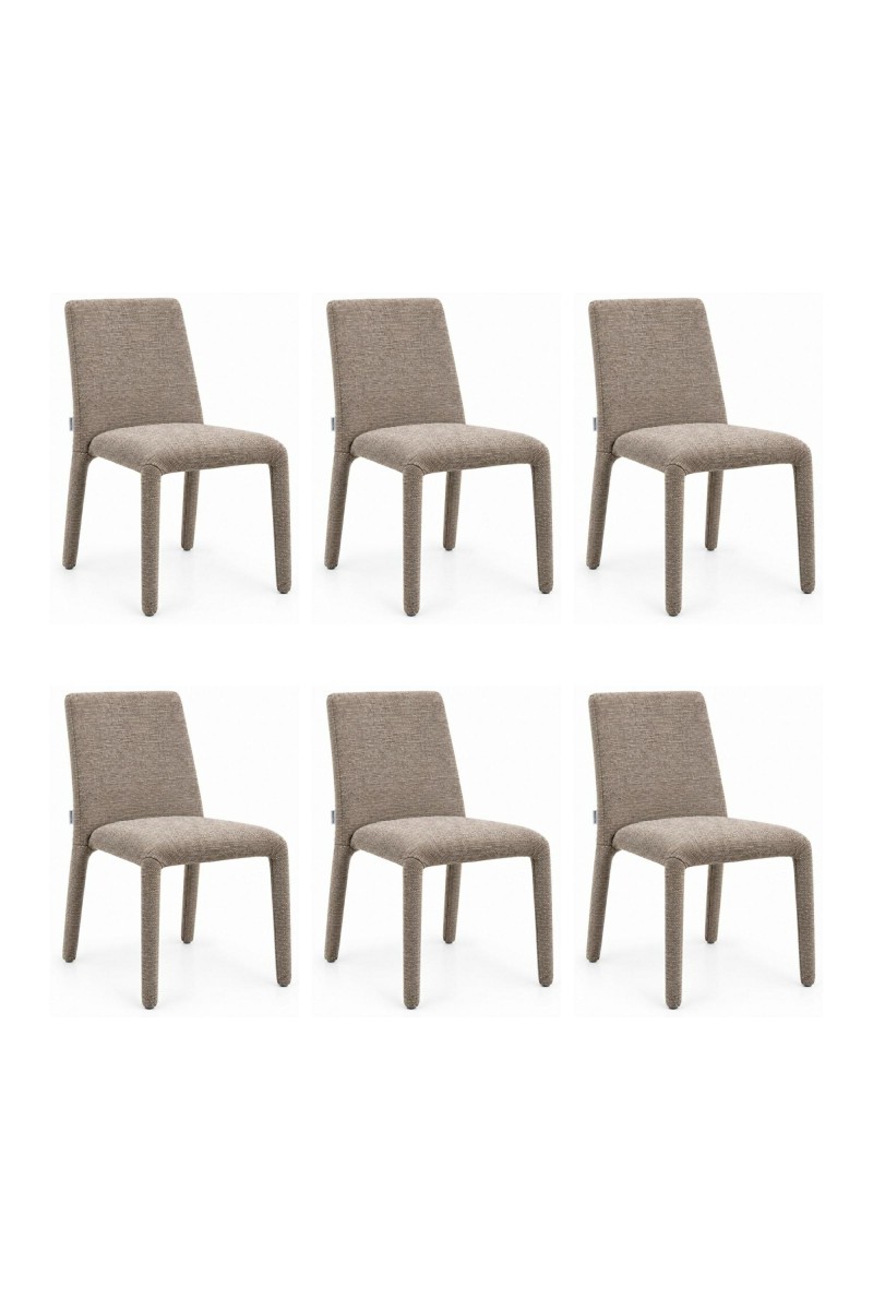 Krzesło ALYA brązowe taupe, zestaw 6 szt. | King Home