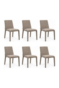 Krzesło ALYA brązowe taupe, zestaw 6 szt. | King Home