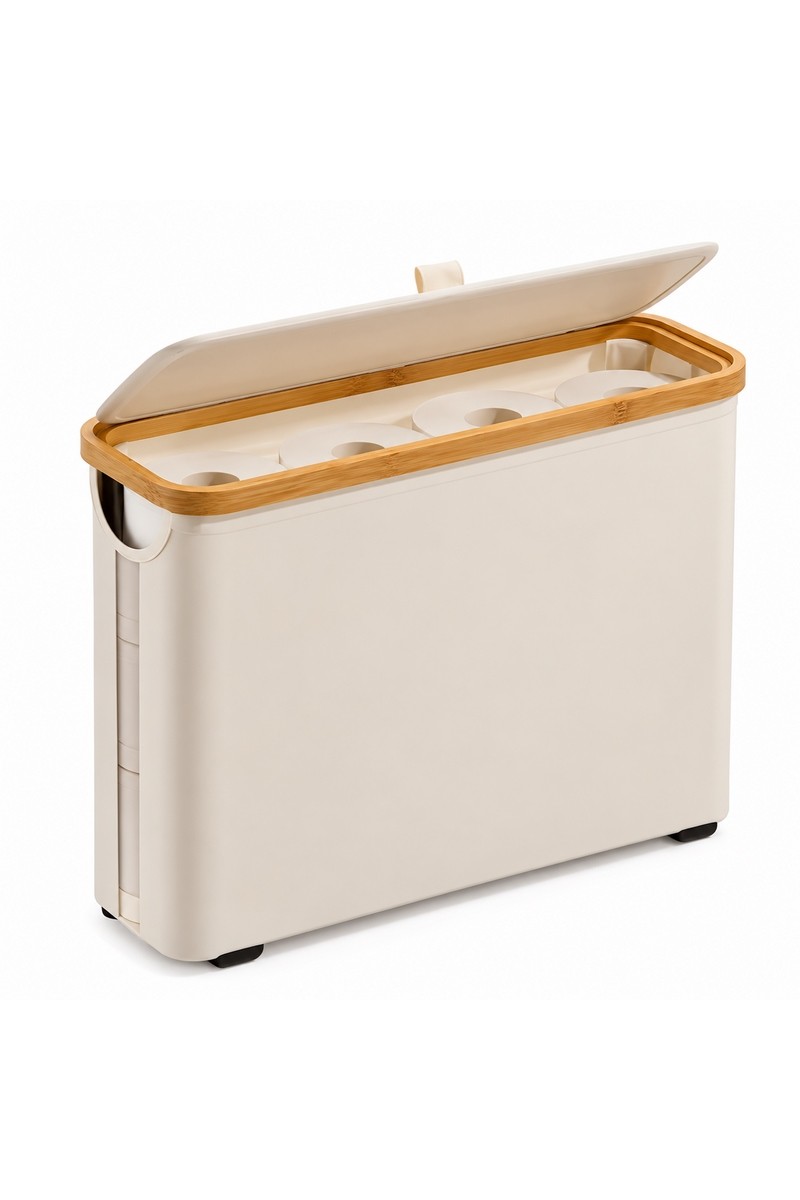 Stojak SHP BAMBOO beżowy / bambusowy – organizer składany