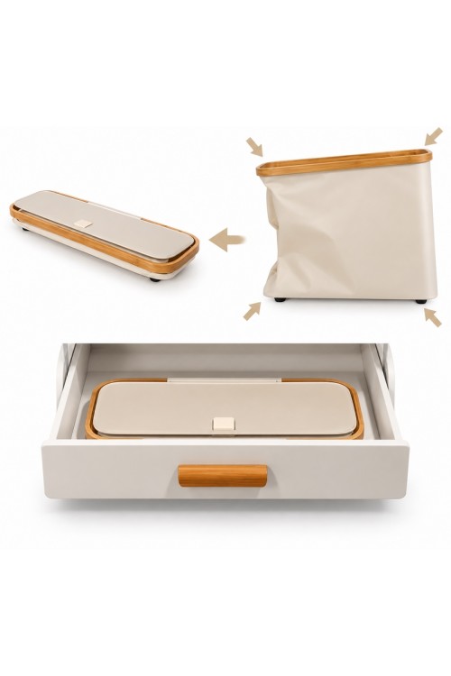 Stojak SHP BAMBOO beżowy / bambusowy – organizer składany