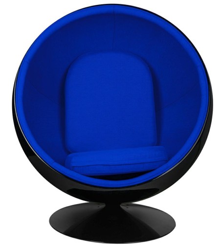 Fotel BALL BLACK niebieski