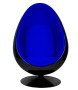 Fotel OVALIA BLACK niebieski
