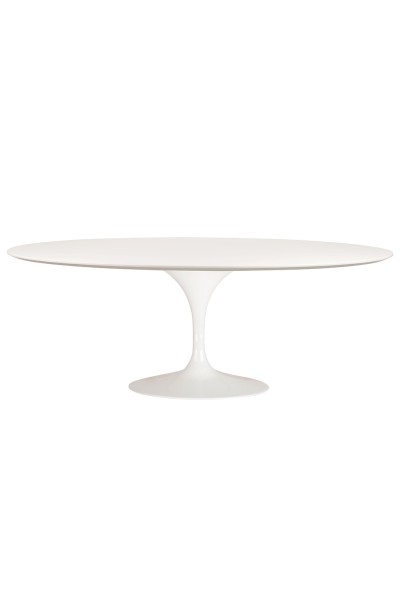 Stół TULIP ELLIPSE 200 biały - MDF,       metal