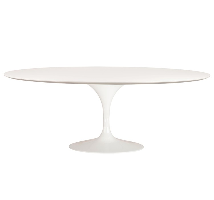 Stół TULIP ELLIPSE 200 biały - MDF,       metal