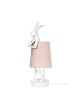 KARE lampa stołowa RABBIT 50 cm  biała / różowa