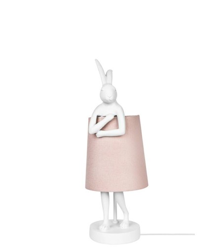 KARE lampa stołowa RABBIT 50 cm  biała / różowa