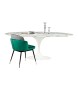 Stół TULIP ELLIPSE MARBLE ARABESCATO 200  biały - marmur, metal