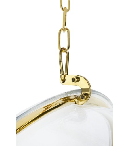 Fotel wiszący BUBBLE GOLD VELVET poduszka czarna