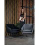 Fotel EMMA VELVET czarny welur - podstawa czarna