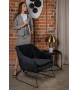 Fotel EMMA VELVET czarny welur - podstawa czarna