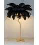 MOOSEE lampa podłogowa TIFFANY 175        czarna mosiądz / naturalne pióra