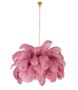 MOOSEE lampa wisząca TIFFANY 135 różowa   mosiądz / naturalne pióra