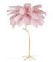 Lampa podłogowa TIFFANY 175 różowa mosiądz / naturalne pióra