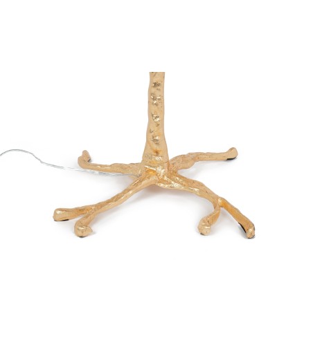 Lampa podłogowa TIFFANY 175 różowa mosiądz / naturalne pióra