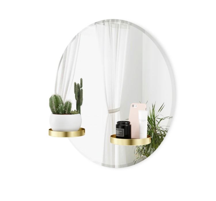 UMBRA lustro ścienne PERCH 60 cm mosiężne