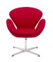 Fotel SWAN WOOL PREMIUM czerwony -  wełna, podstawa stal