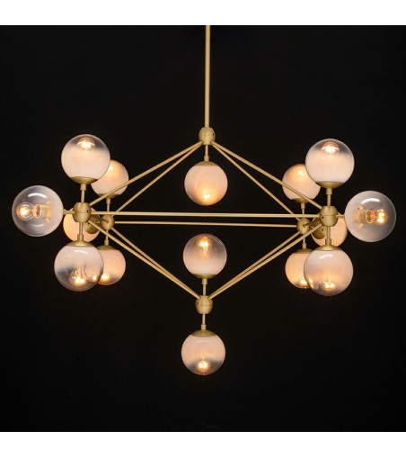 MOOSEE lampa wisząca PLANETARIO 15 GOLD   złota - klosze szronione