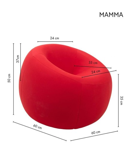 Pufa MAMMA czerwona