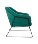Fotel EMMA VELVET ciemny zielony -        welur, metal