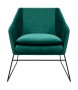 Fotel EMMA VELVET ciemny zielony -        welur, metal