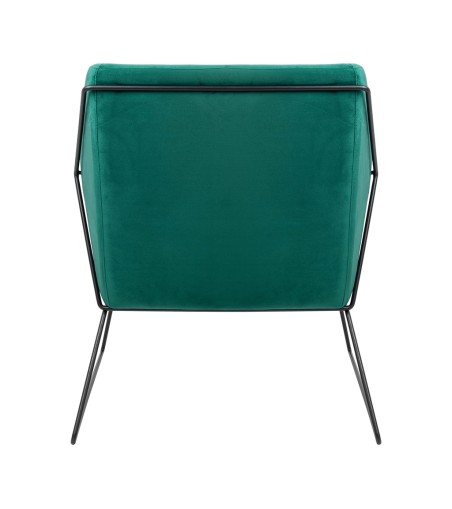 Fotel EMMA VELVET ciemny zielony -        welur, metal