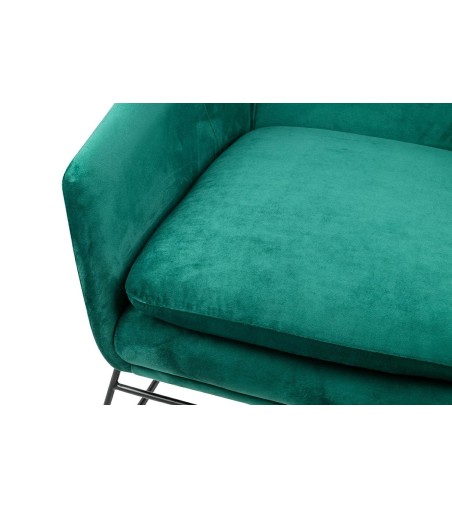 Fotel EMMA VELVET ciemny zielony -        welur, metal
