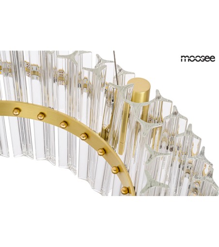MOOSEE lampa wisząca SATURNUS 47 DUO złota - LED, kryształ, stal szczotkowana