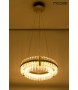 MOOSEE lampa wisząca SATURNUS 47 DUO złota - LED, kryształ, stal szczotkowana