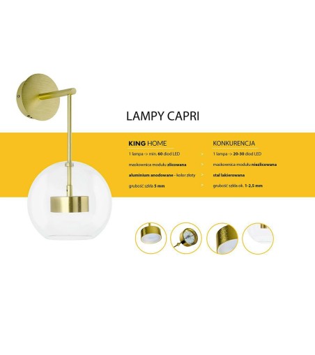 MOOSEE lampa ścienna CAPRI WALL złota