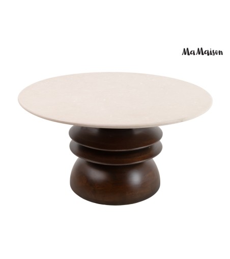 MaMaison stolik kawowy RONDA 80 drewno    mango / marmur
