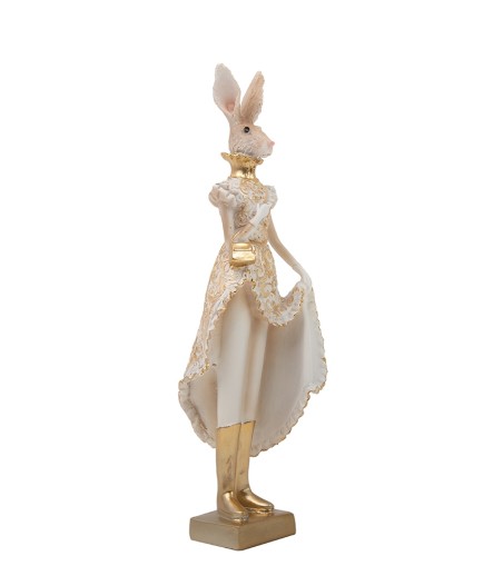 Figurka dekoracyjna SHP RABBIT beżowa /   złota