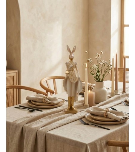 Figurka dekoracyjna SHP RABBIT beżowa /   złota