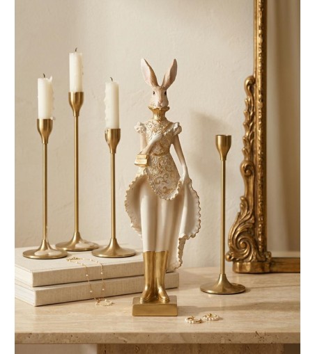 Figurka dekoracyjna SHP RABBIT beżowa /   złota