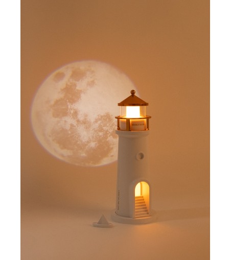 Lampka nocna z projektorem SHP            LIGHTHOUSE biało-złota