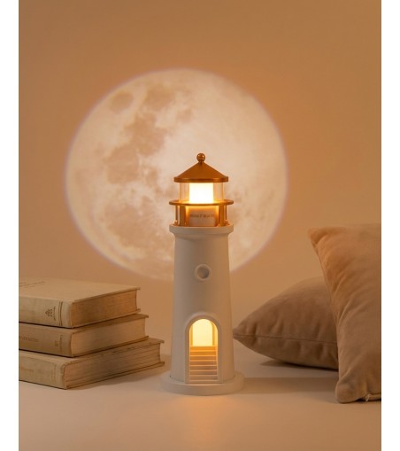 Lampka nocna z projektorem SHP            LIGHTHOUSE biało-złota