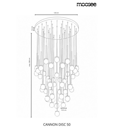 MOOSEE lampa wisząca CANNON DISC 50       złota
