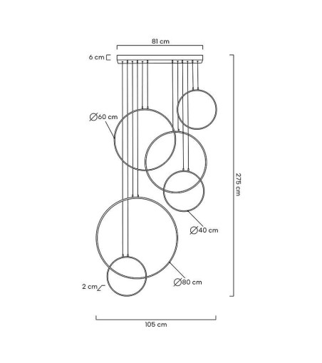 MOOSEE lampa wisząca CIRCULO SIX czarna
